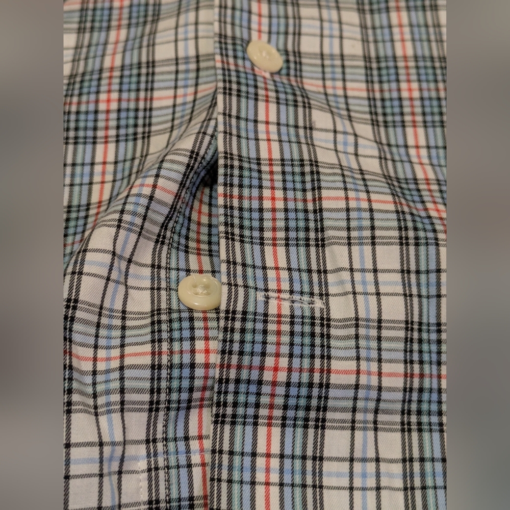 Peter Millar Plaid Button Down Size L - image 3
